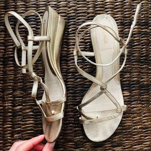 Fendi Gold Wedge Sandals size 39.5